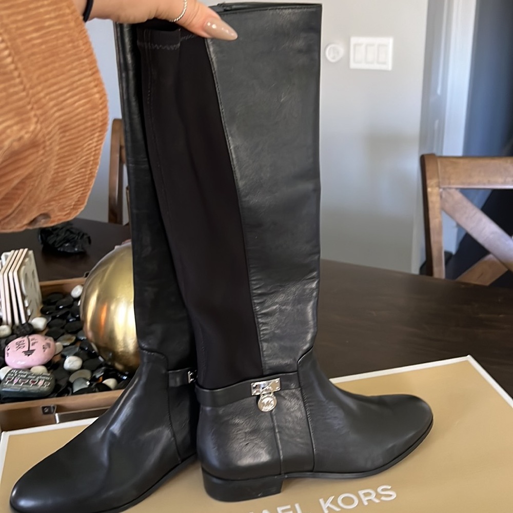 Michael Kors black boots with zipper